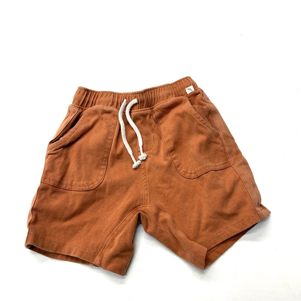 5/$25 Easy Peasy Rust Orange Tan Casual Cargo Drawstring Shorts